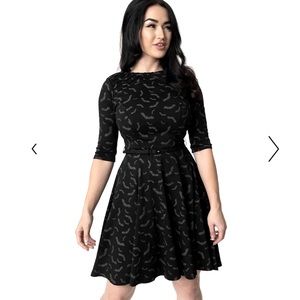 NWT Gray Bats Black Unique Vintage Print
Stephanie Fit & Flare Dress 1X 16